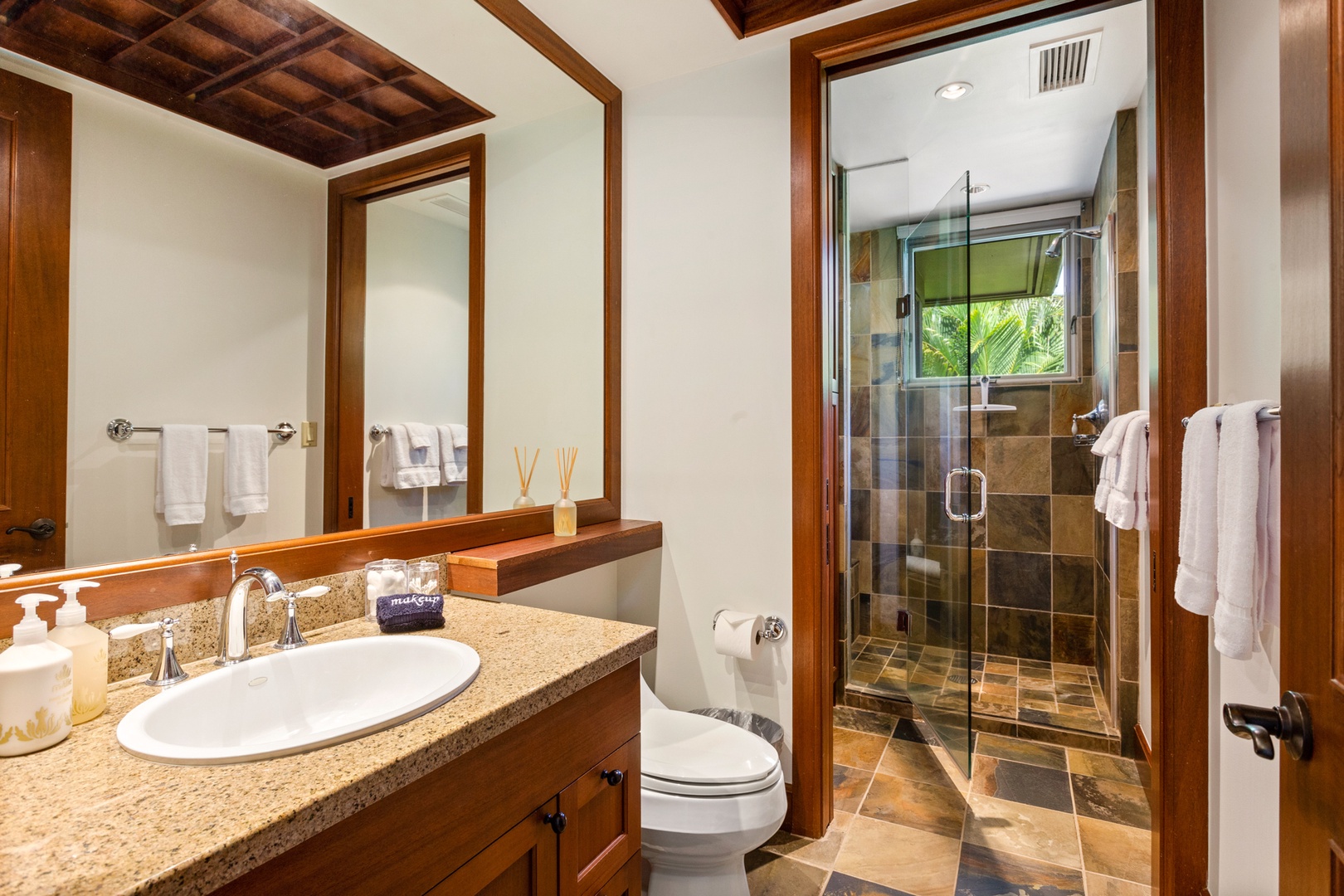 Kailua Kona Vacation Rentals, 3BD Ka'Ulu Villa (129D) at Four Seasons Resort at Hualalai - Third full bath (upstairs) with walk-in shower.