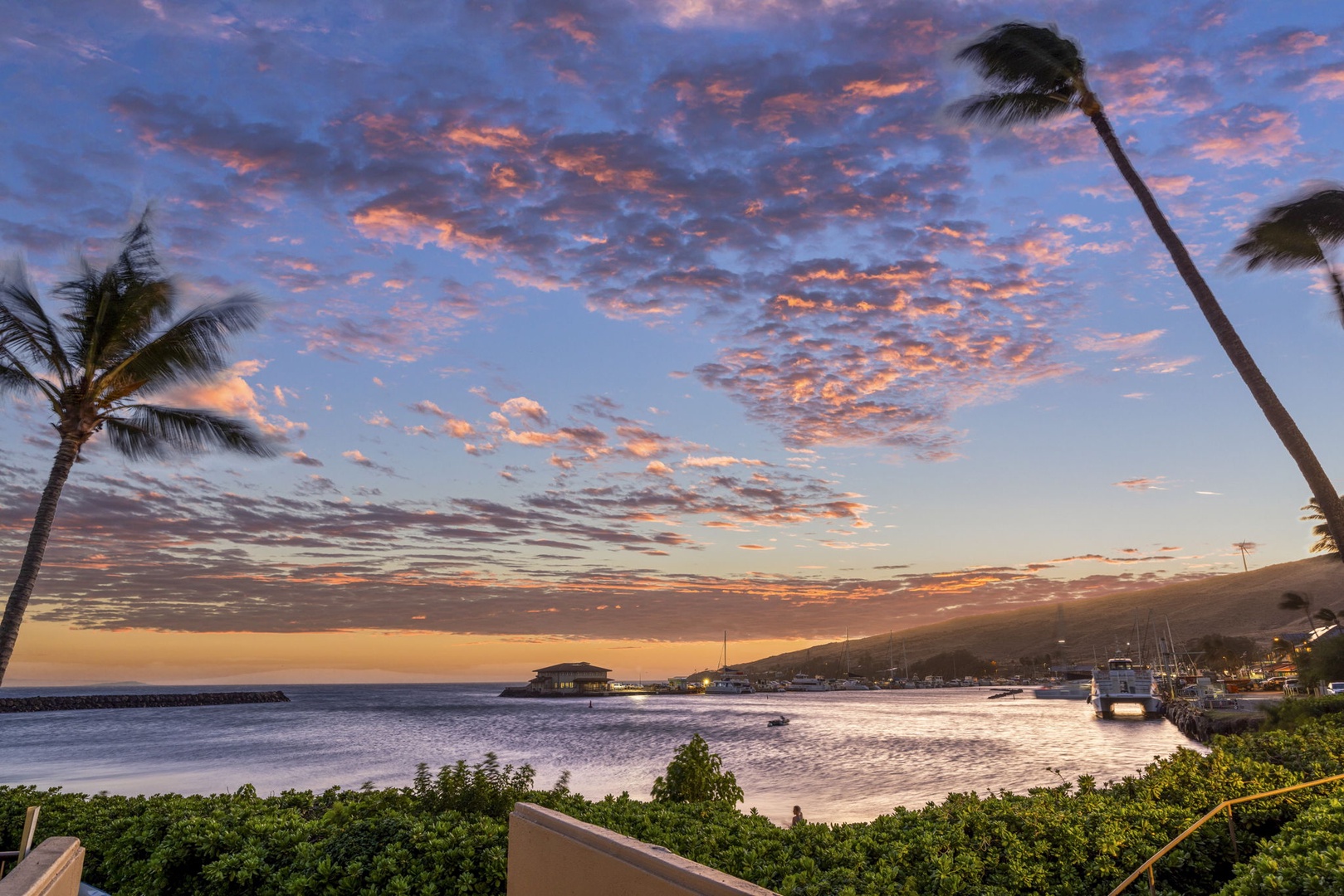 Wailuku Vacation Rentals, Milowai 310 - Boats settle into the harbor for the night while the sky over Maalaea turns every shade of pink.