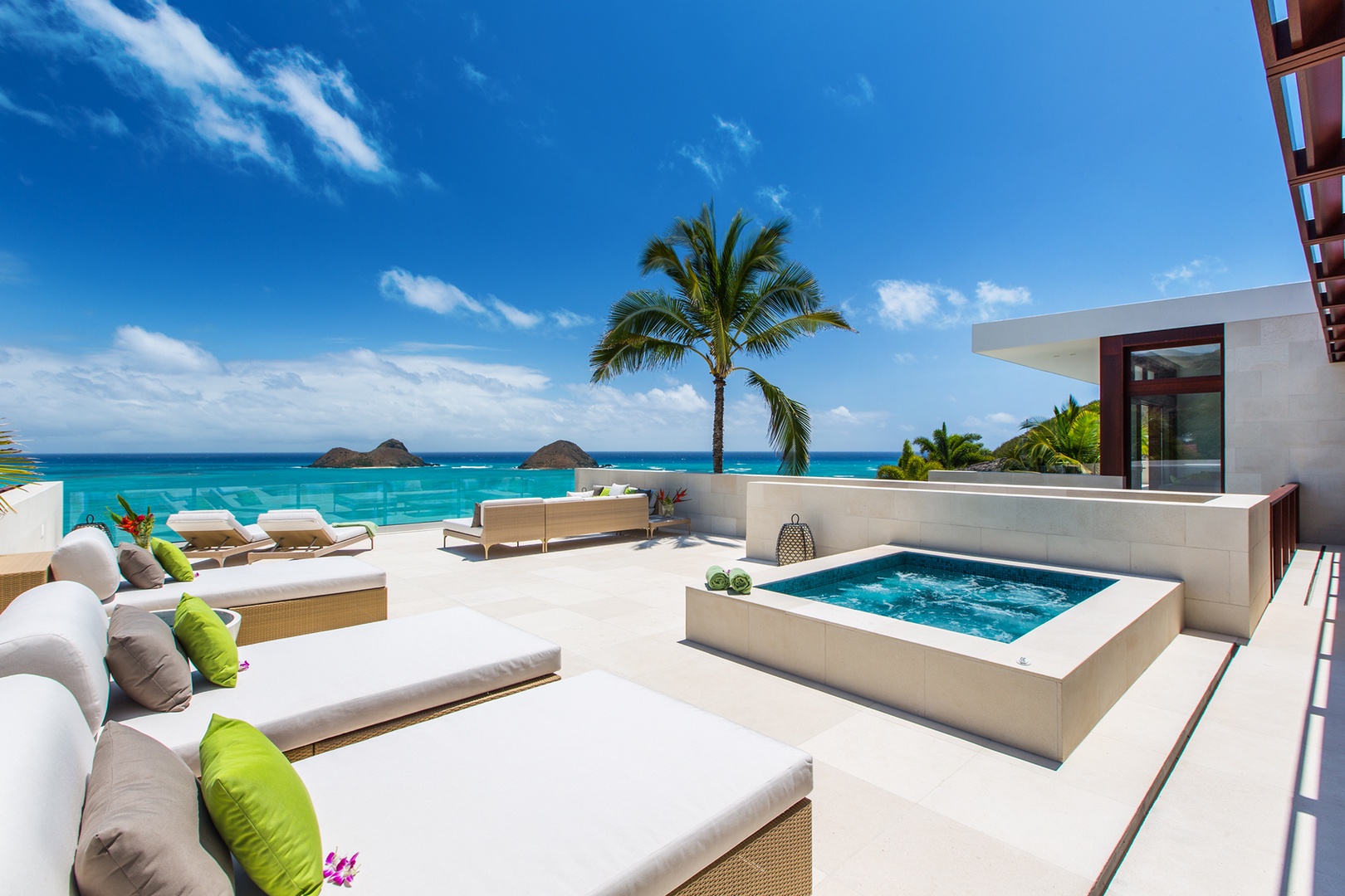 Kailua Vacation Rentals, Lanikai Hillside Estate - 2nd Floor sun deck featuring a jacuzzi