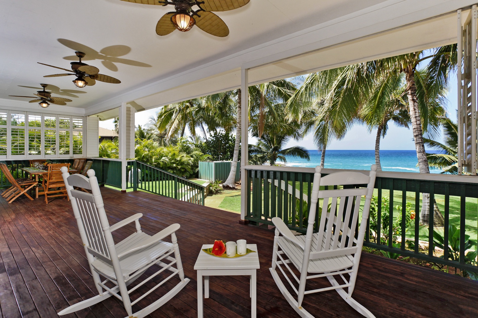 Waianae Vacation Rentals, Makaha Hale - Enjoy your oceanfront view from the covered lanai of the Makaha Hale.