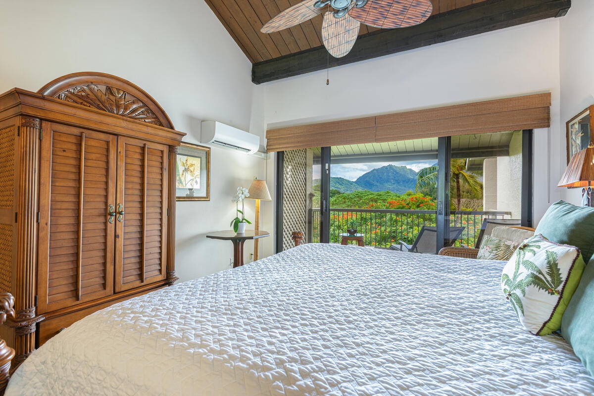 Princeville Vacation Rentals, Hanalei Bay Resort 1535/6 - Wake up to lush mountain views from the comfort of your Cal King bed.
