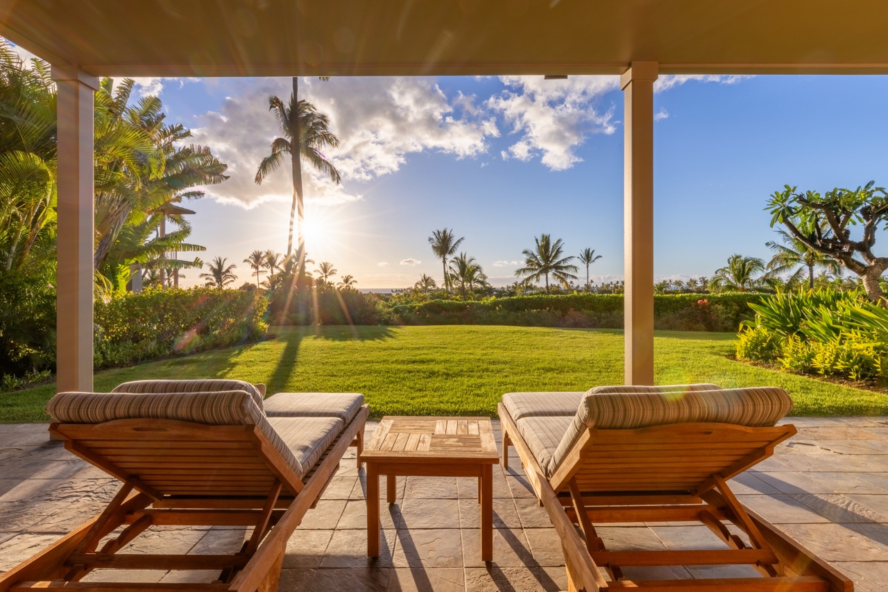 Kailua Kona Vacation Rentals, 3BD Ke Alaula Villa (210A) at Hualalai Resort - View from the downstair loungers.