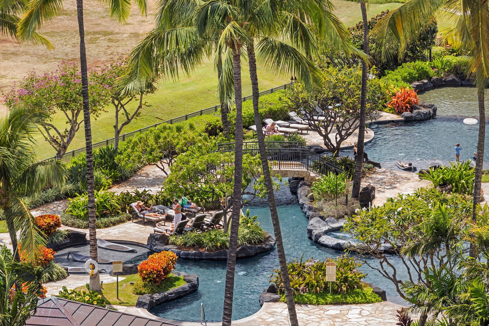 Kapolei Vacation Rentals, Ko Olina Beach Villas O1001 - Aerial shot of the koi pond.