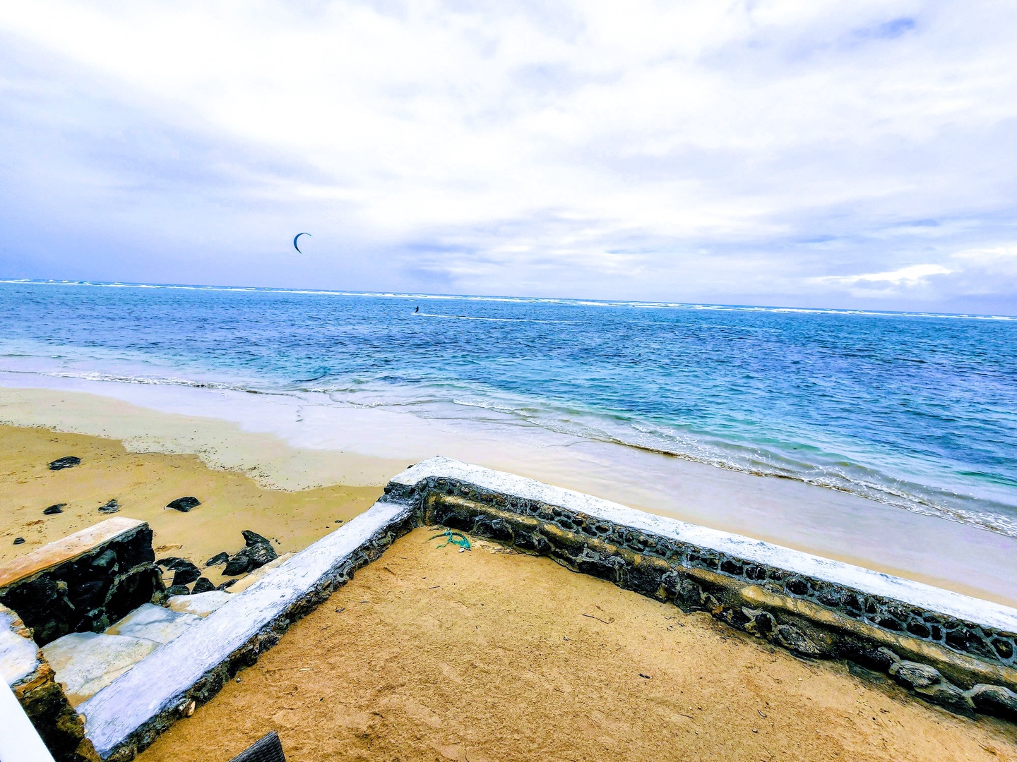 Hauula Vacation Rentals, Private Beach Paradise - Turquoise water over the reef, right off the edge of the yard.