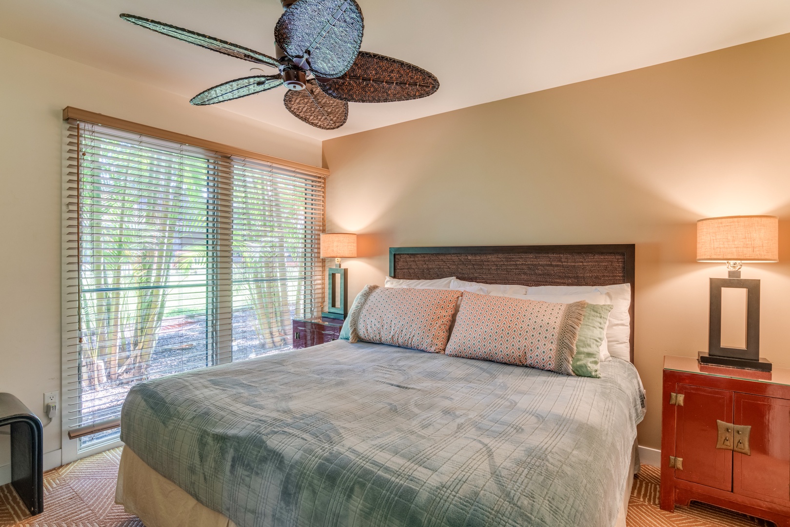 Lahaina Vacation Rentals, Aina Nalu D103 - Primary Bedroom with king bed and garden view
