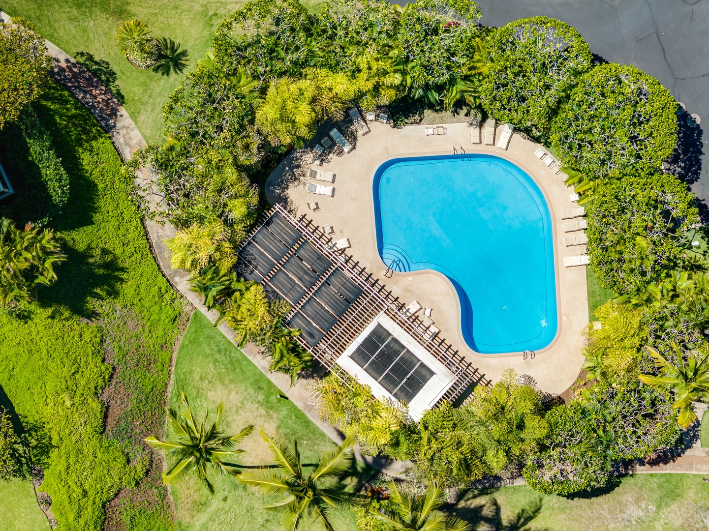 Kihei Vacation Rentals, Wailea Ekolu 1106 - Bird’s-eye view of the pool at Wailea Ekolu 1106—your tropical retreat awaits.