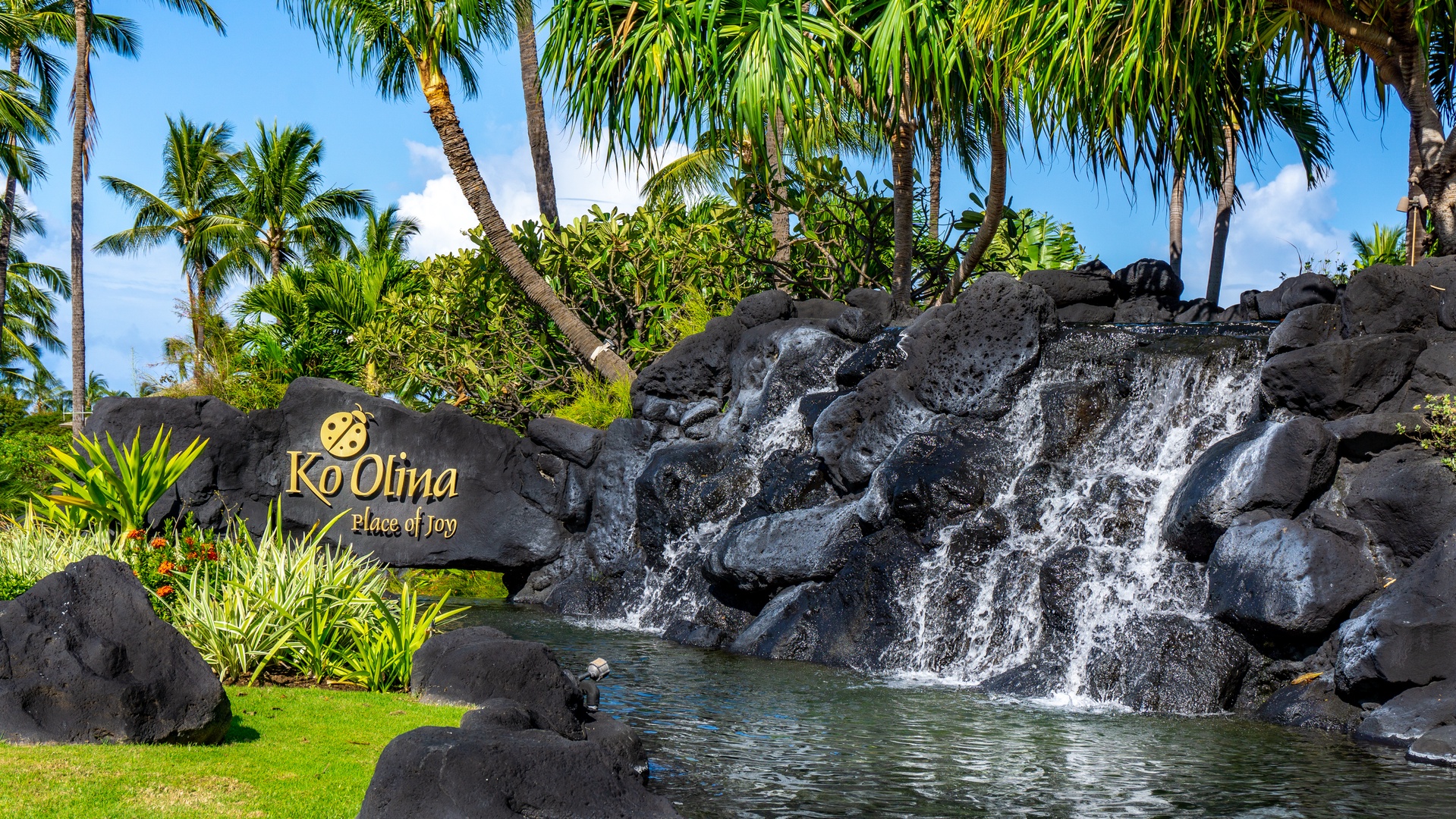 Kapolei Vacation Rentals, Ko Olina Beach Villas B901 - Waterfalls at the entrance to Ko Olina.