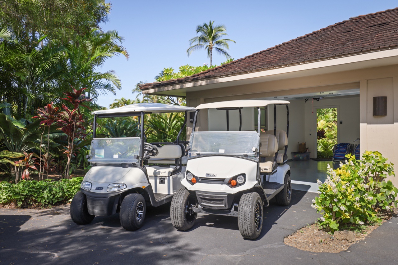 Kailua Kona Vacation Rentals, 3BD Ka'Ulu Villa (109A) at Hualalai Resort - The villa offers two 4-seater golf carts for your use.