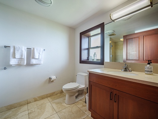 Waianae Vacation Rentals, Konishiki Beachhouse - 4BD - Ensuite bathroom with a walk-in shower.  