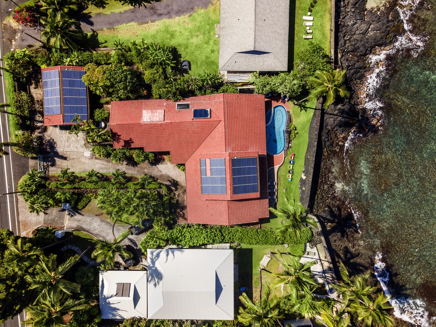 Kailua Kona Vacation Rentals, Hale Pua - Aerial views of the homes surroundings