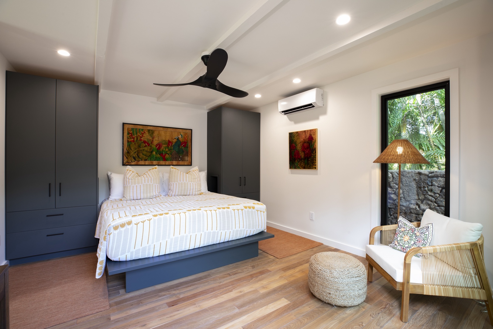 Kamuela Vacation Rentals, Hui Pu - Cozy fourth guest bedroom with soft lighting, a comfortable bed, and a calming ambiance.