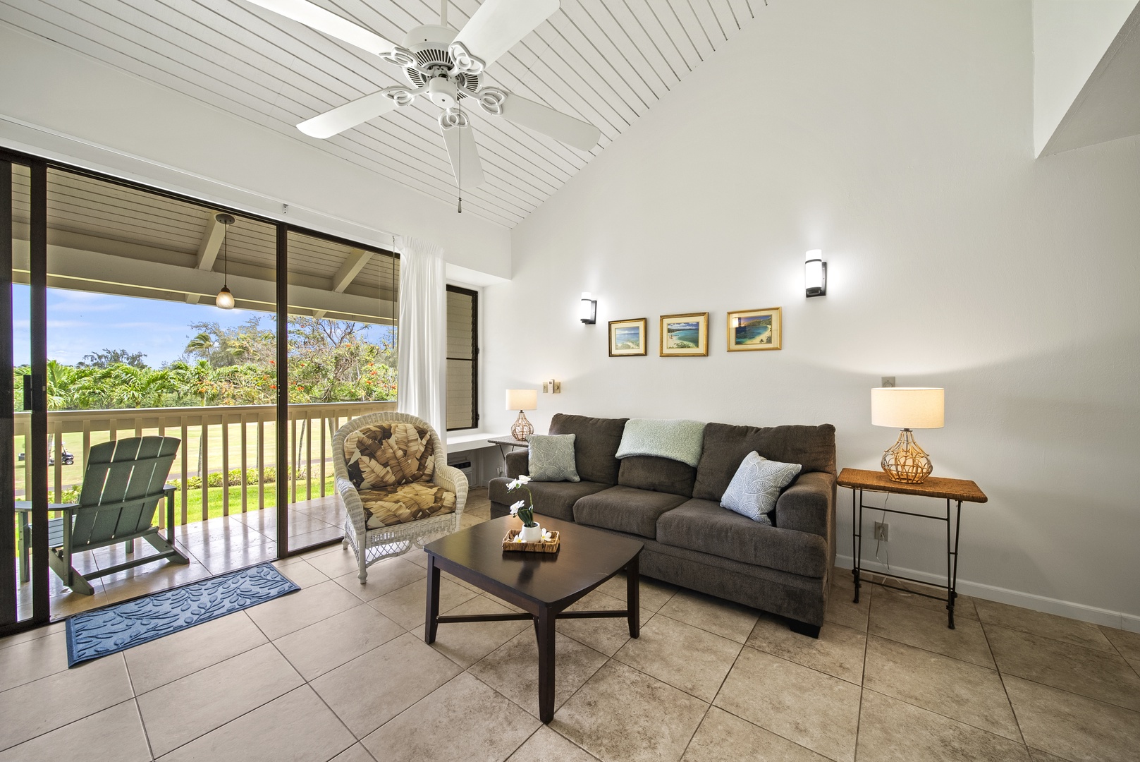 Kahuku Vacation Rentals, Kuilima Estates East #164 - Queen sleeper sofa in the living room