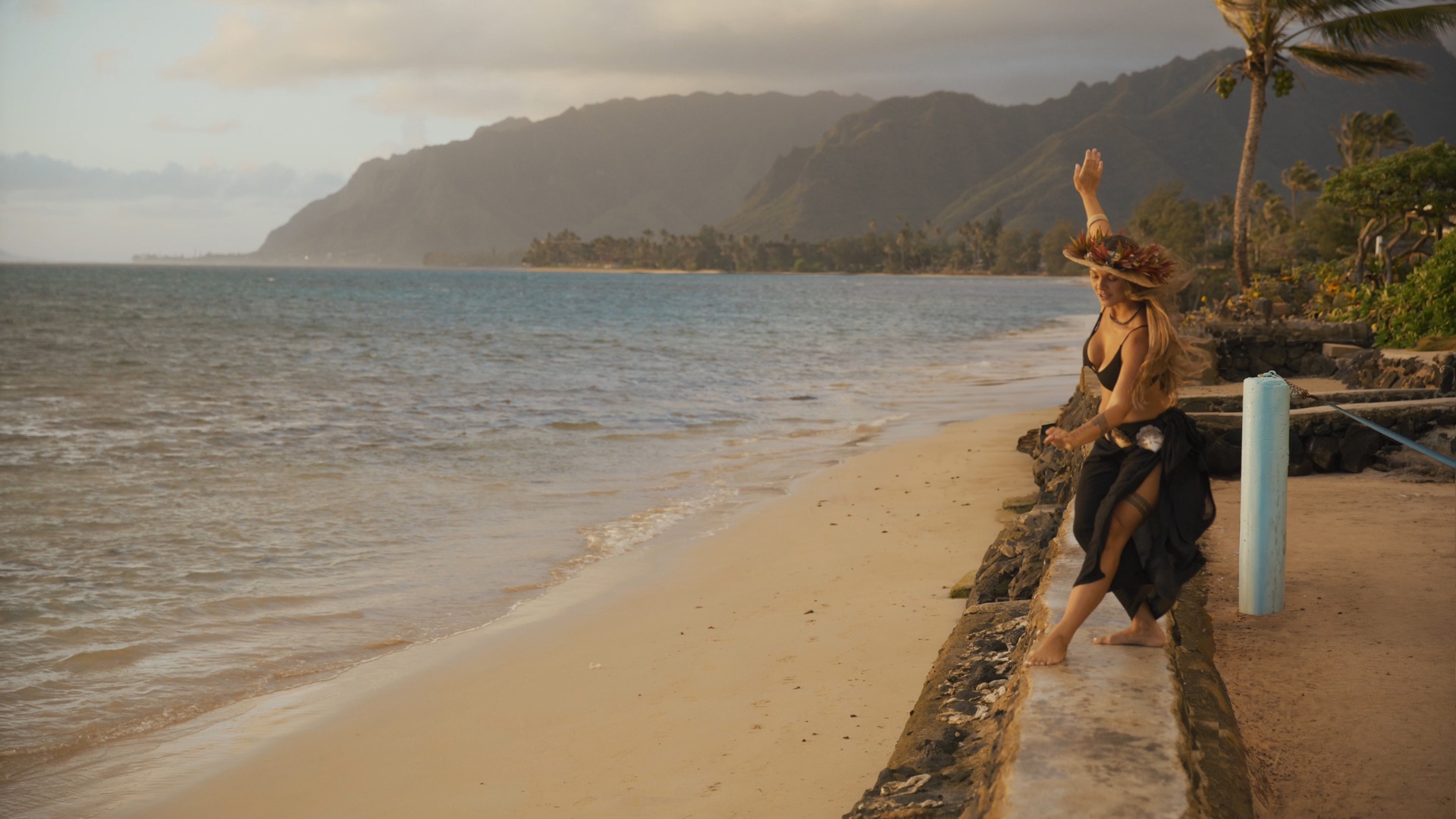Hauula Vacation Rentals, Private Beach Paradise - A quiet beach walk, driftwood underfoot and green mountains down the shore.