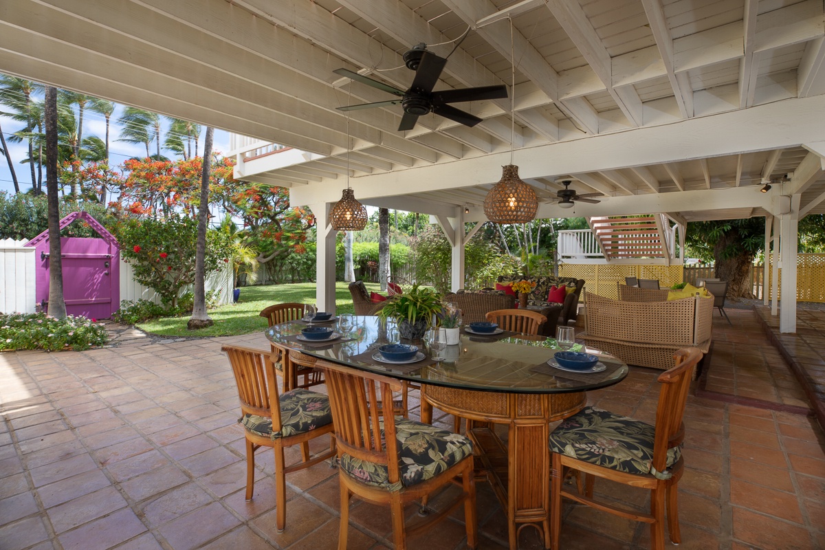 Kamuela Vacation Rentals, Honu Ohana- Puako 59 - Outdoor Lanai Dining Area