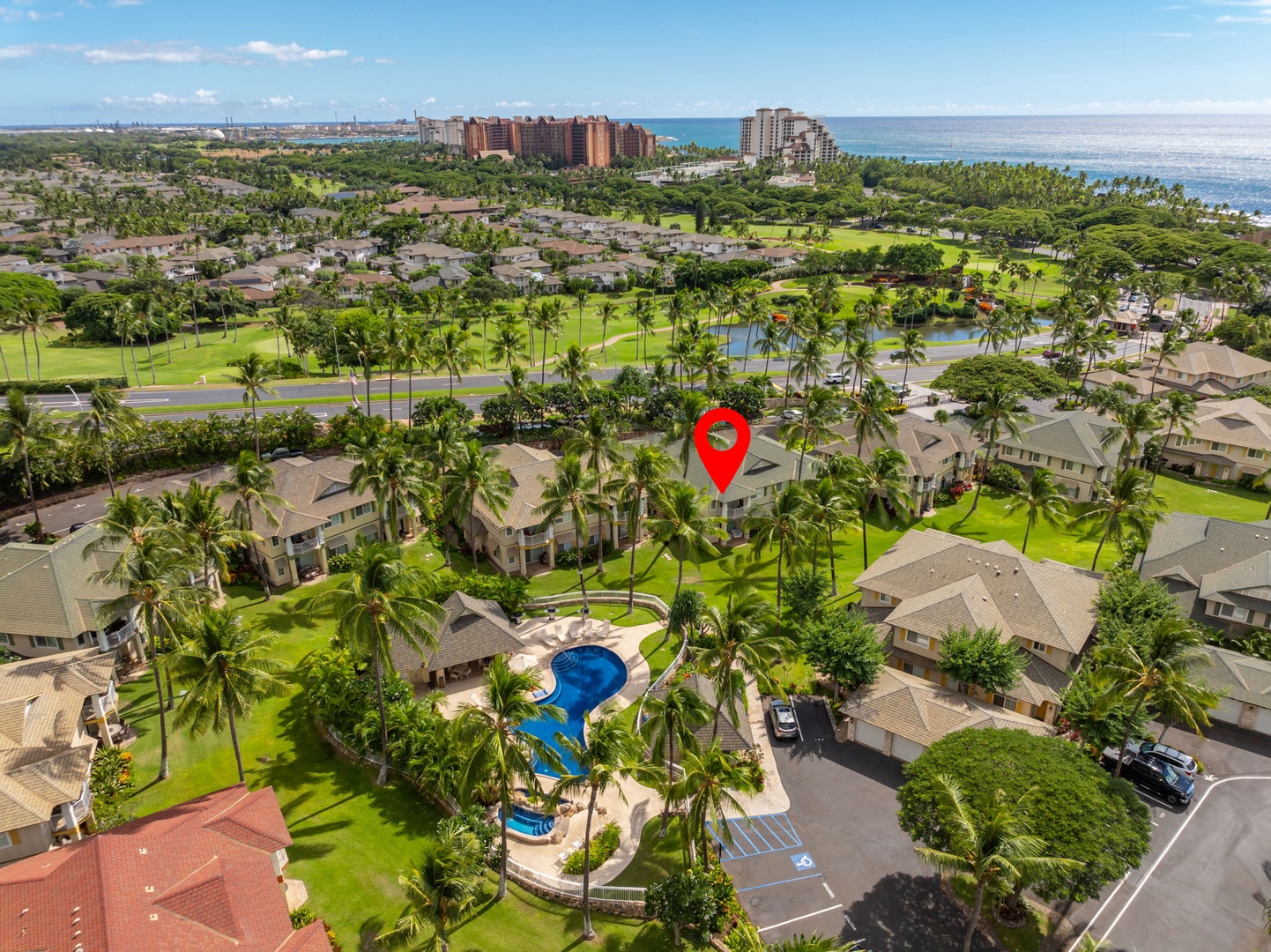 Kapolei Vacation Rentals, Kai Lani Luxury 6D - Aerial view of the Kai Lani community, highlighting the villa’s prime location close to beautiful beaches and resorts.