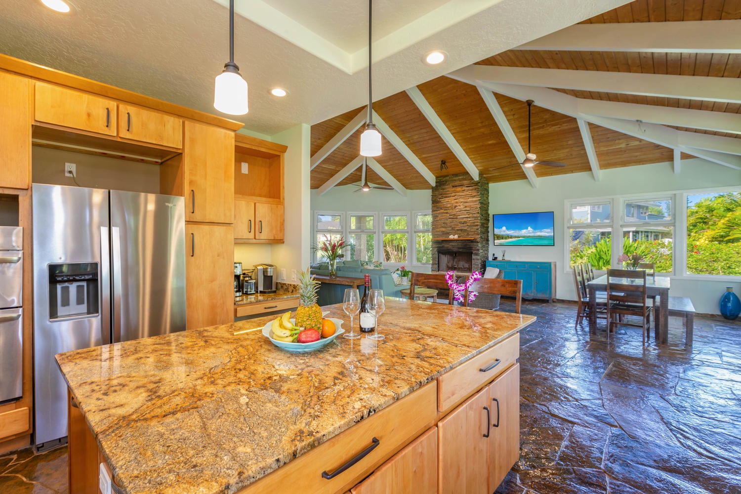 Princeville Vacation Rentals, Pohaku Villa - Seamless connection with open-concept floorplan.