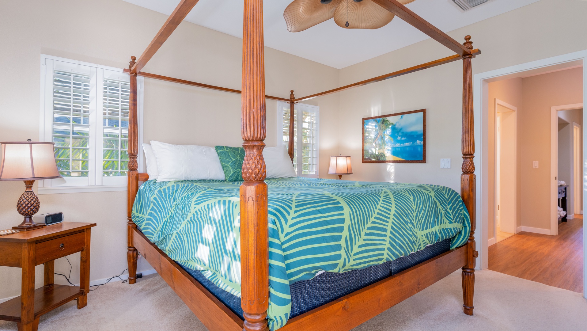 Kapolei Vacation Rentals, Coconut Plantation 1194-3 - The spacious primary guest bedroom with a king size bed.