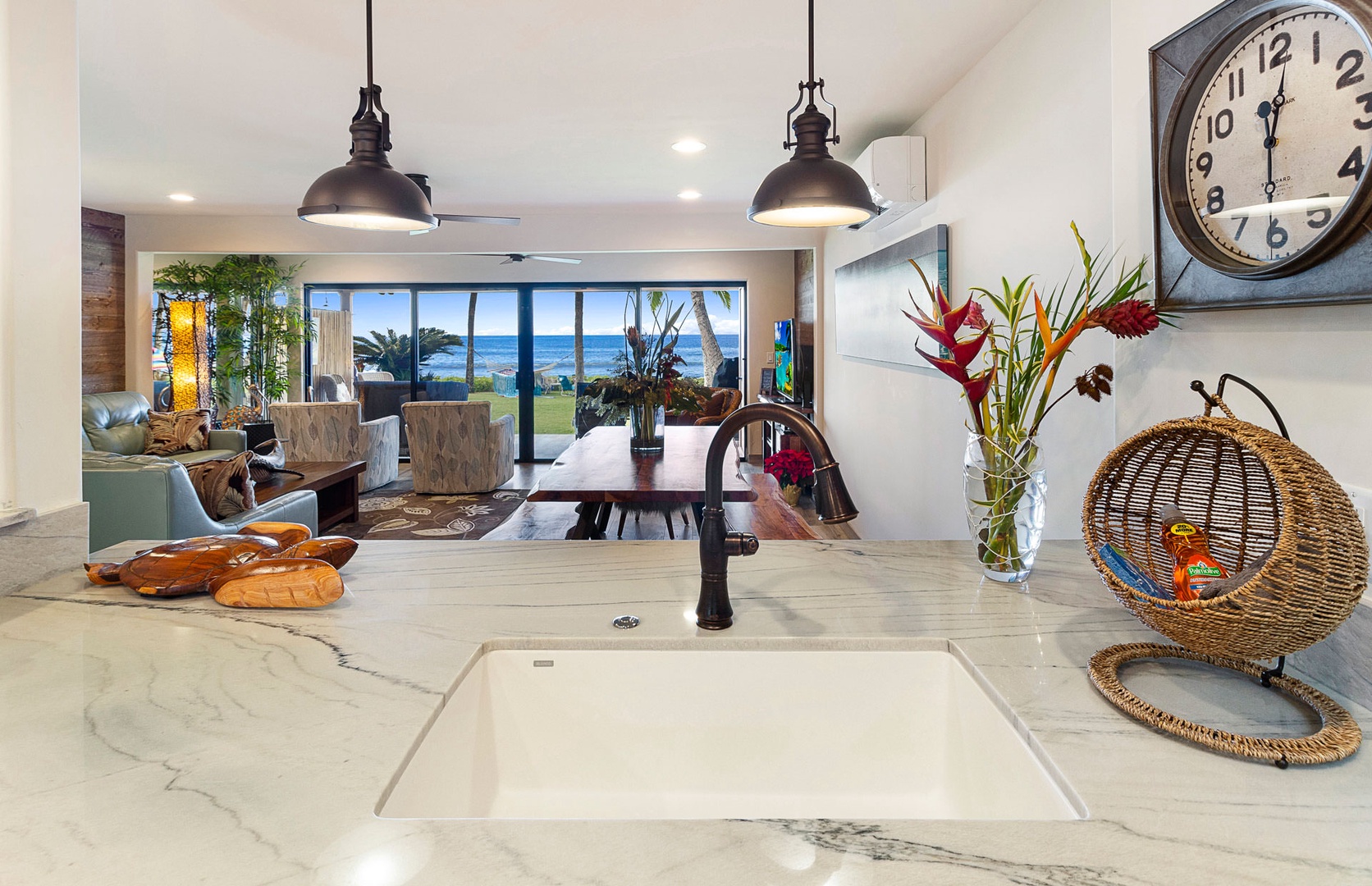 Lahaina Vacation Rentals, Puamana 240-3 - Bright and modern living area with stylish furnishings, perfect for unwinding after a day in paradise.