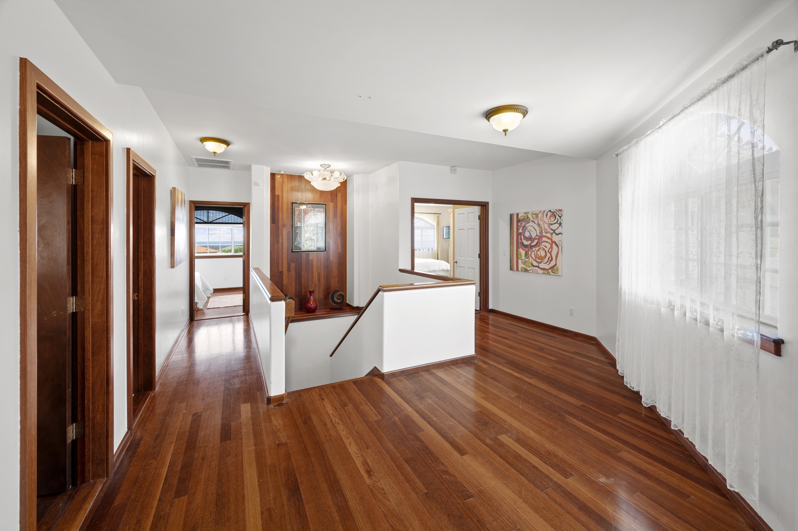 Honolulu Vacation Rentals, Lotus on a Hill* - Arrive at the landing at the top of the stairs to access the guest bedrooms