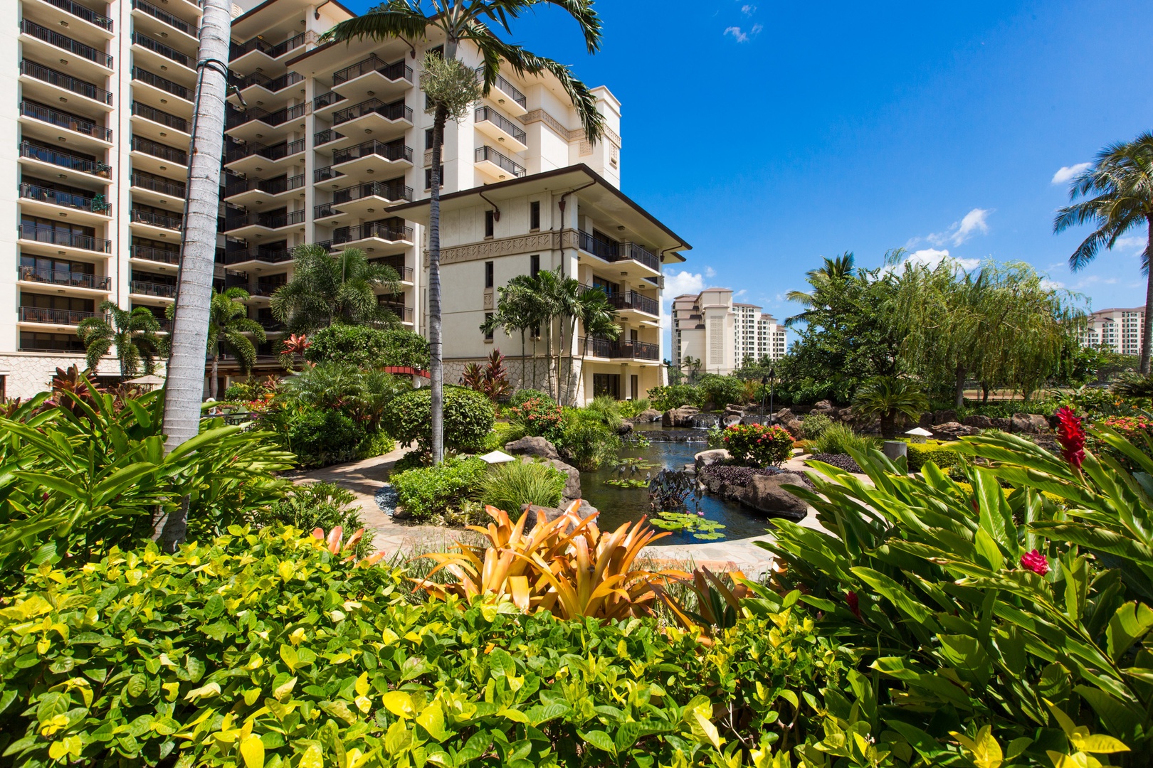 Kapolei Vacation Rentals, Ko Olina Beach Villa B604 - Garden areas are throughout the resort.