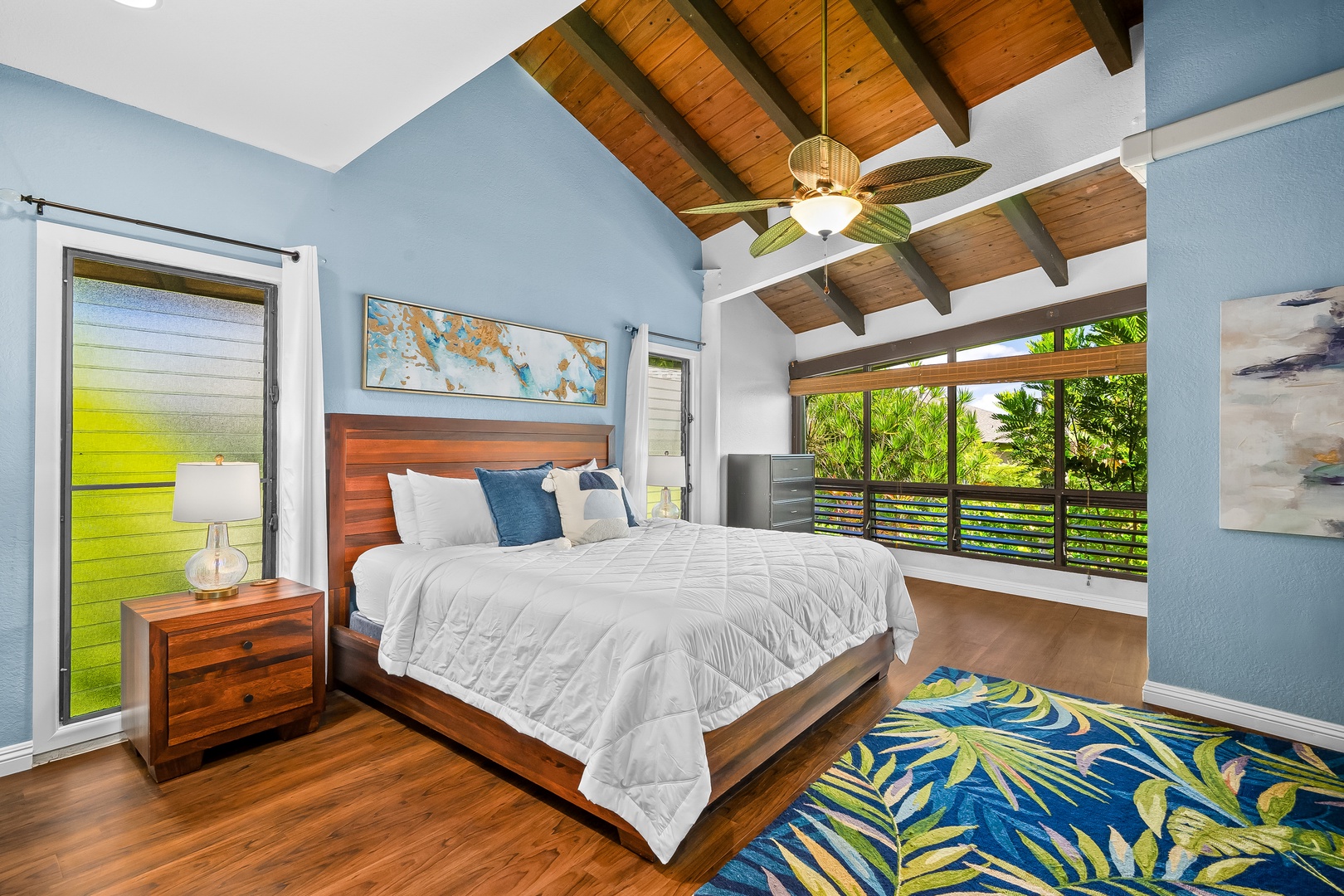 Princeville Vacation Rentals, Mauna Kai 7B - The primary bedroom stays cool through the afternoon, made for a real night's sleep.