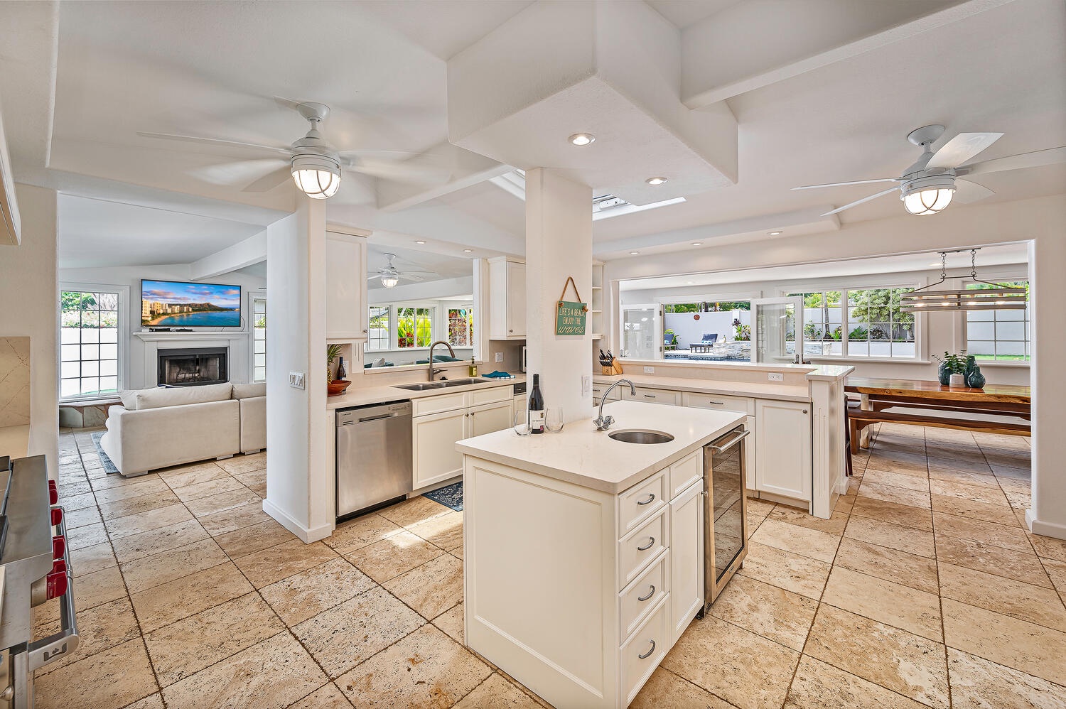 Kailua Vacation Rentals, Villa Hui Hou - Open concept chefs kitchen with top of the line appliances.