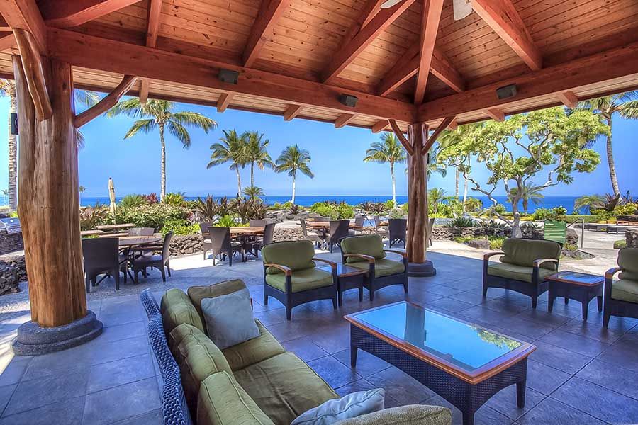 Waikoloa Vacation Rentals, Hali'i Kai 12E - Enjoy a meal on comfy covered seating at the resort pavillon
