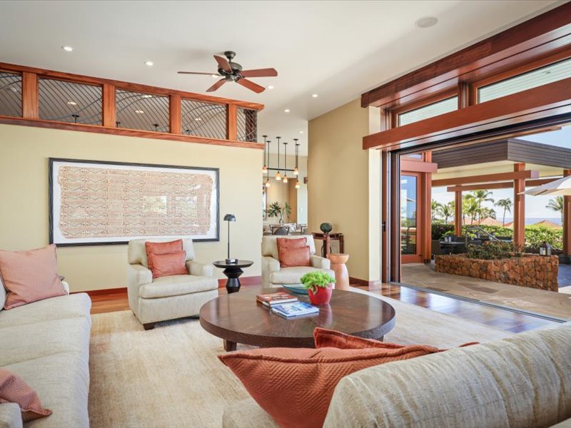 Kamuela Vacation Rentals, 5BD Estate Home at Mauna Kea Resort - Living room