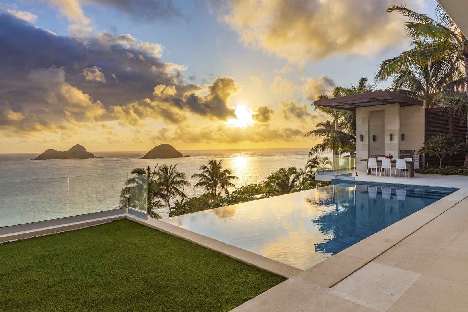 Kailua Vacation Rentals, Lanikai Hillside Estate - Experience magical sunsets from the poolside, creating unforgettable memories in this luxury retreat.