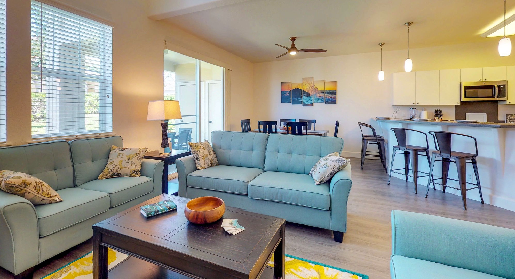 Kapolei Vacation Rentals, Ko Olina Kai 1051D - Sink in to the plush couch while island breezes drift in from the lanai.