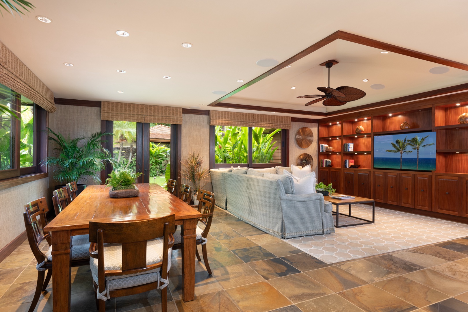 Kailua Kona Vacation Rentals, 5BD Ke Alaula Estate (144) at Hualalai Resort - Casual living space perfect for morning coffee or evening conversation.