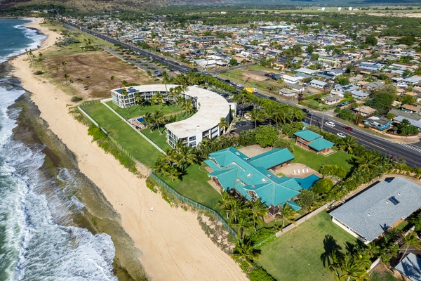 Waianae Vacation Rentals, Konishiki Beachhouse - 4BD - Aerial shot of your home.  