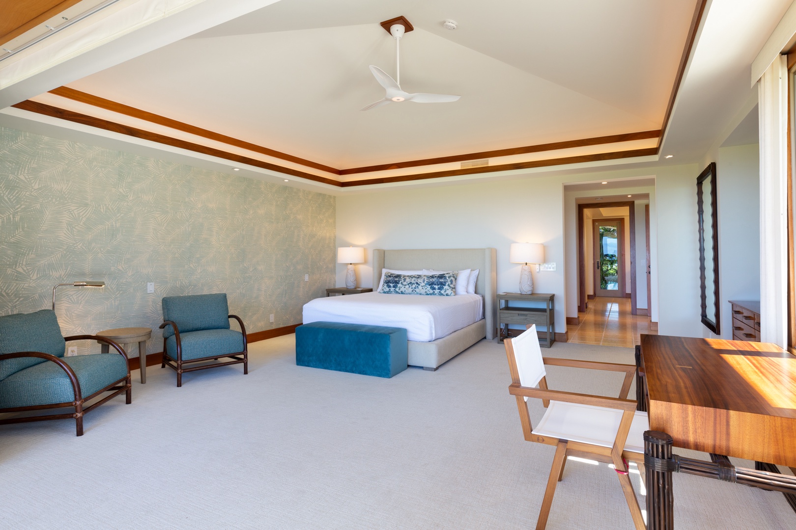 Kailua Kona Vacation Rentals, 4BD Hainoa Estate (102) at Hualalai Resort - Reverse view of the Primary bedroom towards the en suite bath