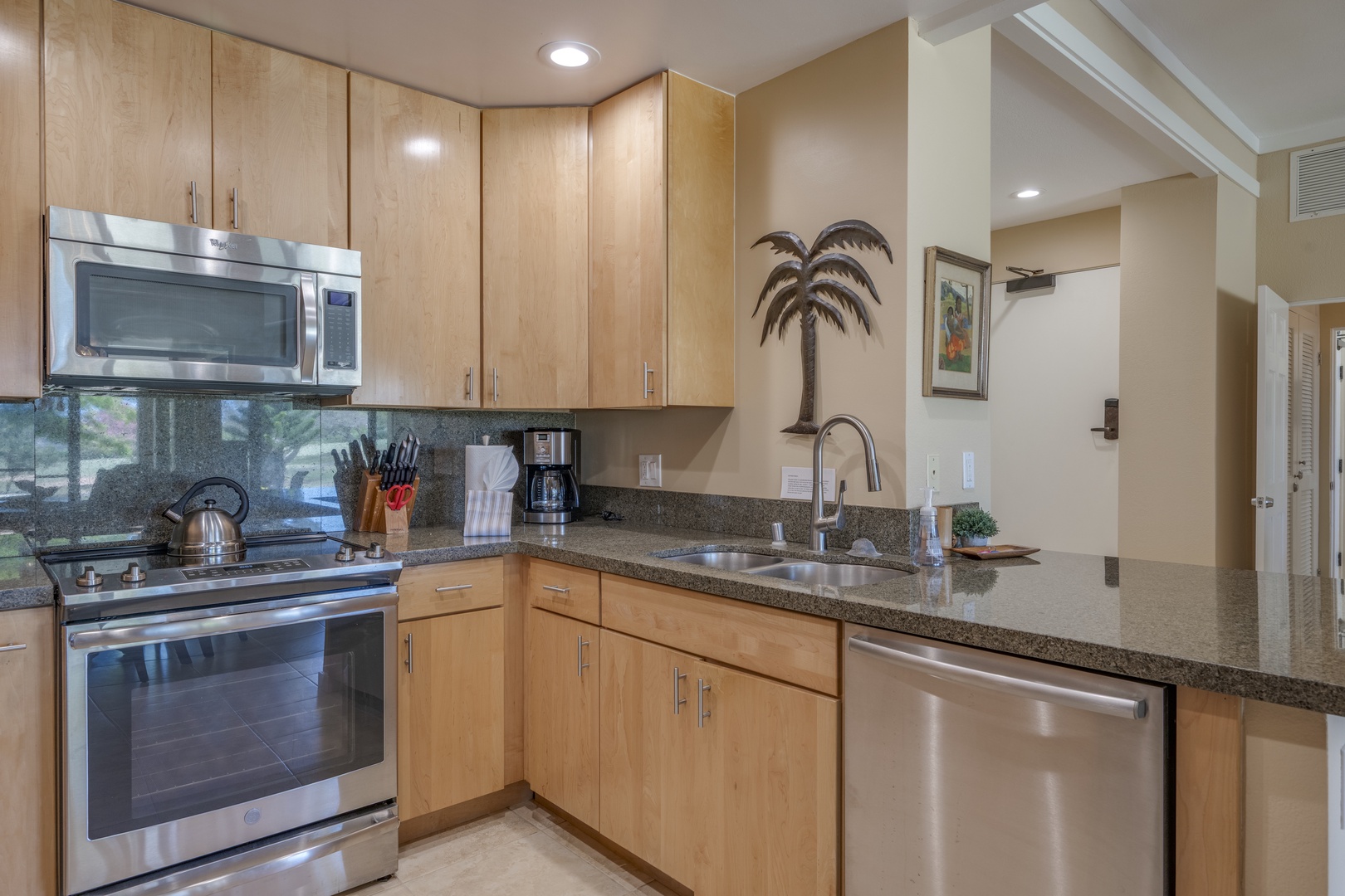 Lahaina Vacation Rentals, Kapalua Golf Villas 14P1-2 - Enjoy modern conveniences in the full kitchen, complete with granite countertops and stainless steel appliances.
