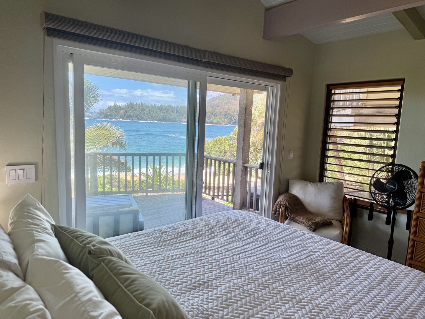 Hanalei Vacation Rentals, Hale Kepuhi TVNC #5156 - Step through the sliding doors onto your private balcony and feel the tropical breeze as you start your day in paradise.