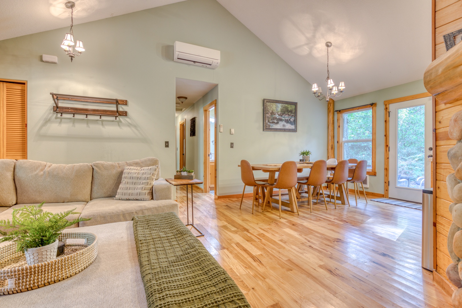 Brightwood Vacation Rentals, Riverside Retreat - The living area is just of the kitchen and dining areas