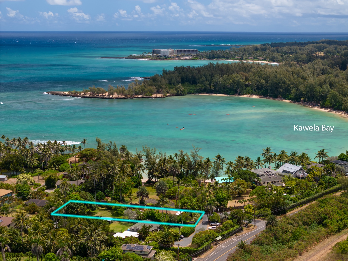 Kahuku Vacation Rentals, Hale Pellicano - Aerial shot of the location.