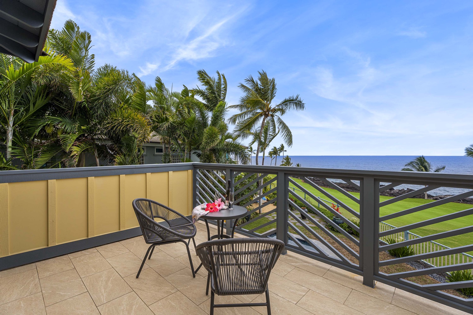 Kailua Kona Vacation Rentals, Holua Kai #20 - Primary  bedroom Lanai