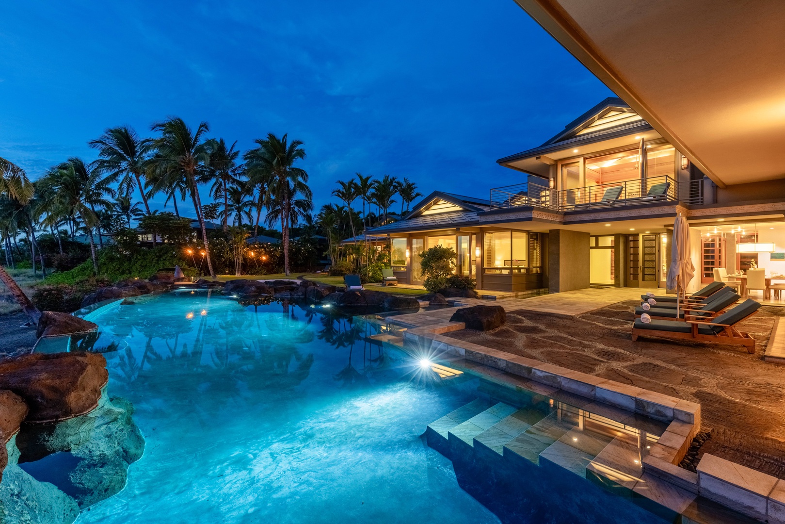 Kamuela Vacation Rentals, Mauna Kea Resort Bluffs 22 - The Beach House - Outdoor living at its finest with a poolside retreat under the stars.