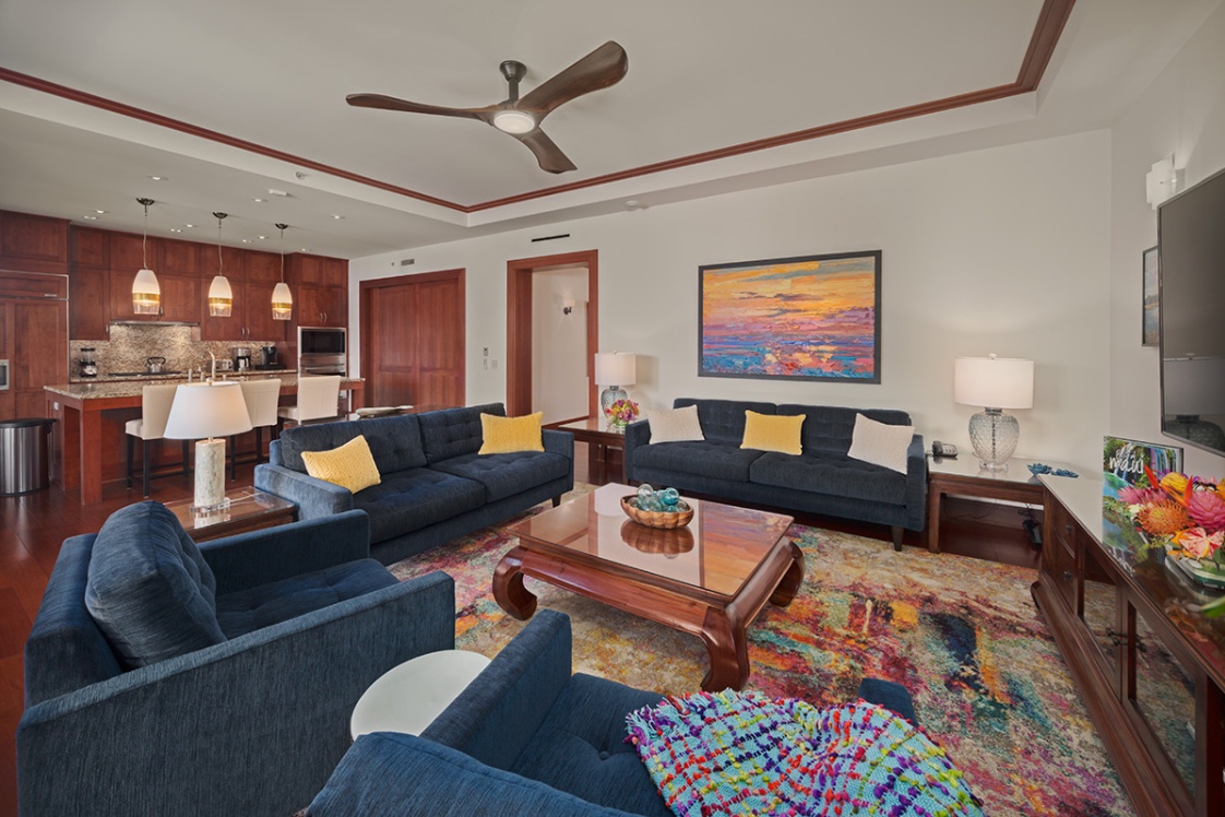 Kapalua Vacation Rentals, Ocean Dreams Villa 2203 at Montage Kapalua Bay* - Luxury Furnishings and Large Flat Panel HD Television in the Great Room