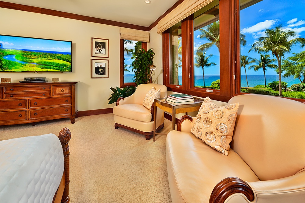 Wailea Vacation Rentals, Royal Ilima A201 at Wailea Beach Villas* - A201 Royal Ilima - The Ocean Front and Beach Front View Primary Bedroom Suite...