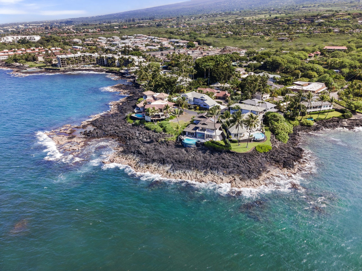 Kailua Kona Vacation Rentals, Ali'i Point #9 - Aerial shot showing just how close to the Ocean the home is