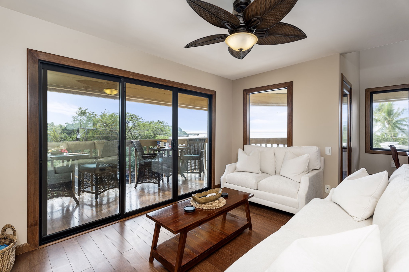 Kailua Kona Vacation Rentals, Royal Kahili 401A - Modern living space and access to the private balcony.