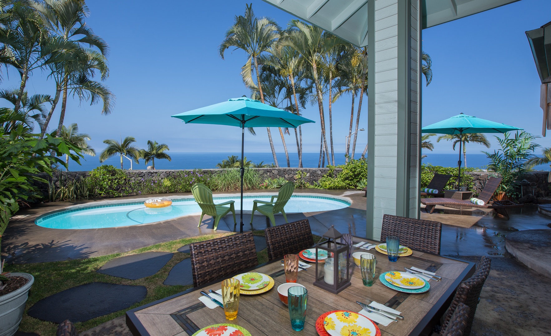 Kailua Kona Vacation Rentals, 7 C's Kona (Big Island) - Welcome to 7 C's Kona! Enjoy the private pool, ocean views, and dining on the lanai.