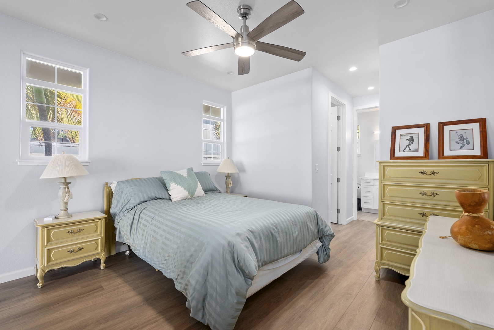 Waianae Vacation Rentals, Oceanfront Luxury Dream Estate - Coastal hues and walk-in closet in this bright suite, ideal for rest and recharging after beach days.