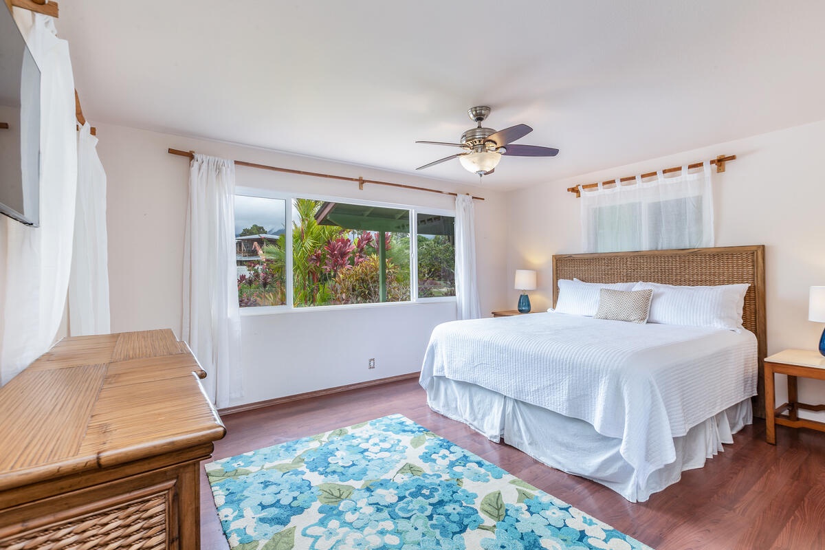 Princeville Vacation Rentals, Hale Ohia - Guest Bedroom 4 boasts views of the tropical garden