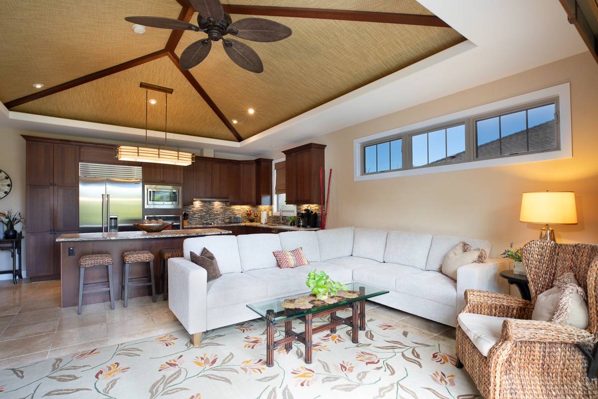 Kamuela Vacation Rentals, Mauna Lani KaMilo Home (424) - Lounge in comfort on our expansive sectional sofas.