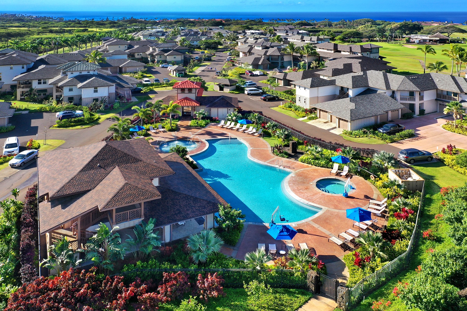 Koloa Vacation Rentals, Pili Mai 15G - Pili Mai aerial view showing the beautiful pool