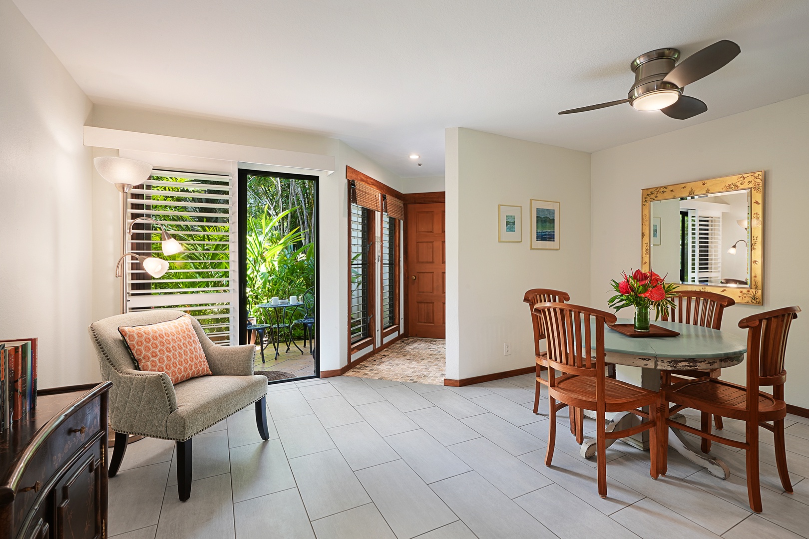 Koloa Vacation Rentals, Waikomo Streams 203 - Welcome and dine in style: an inviting entry seamlessly transitions into a stylish dining area.