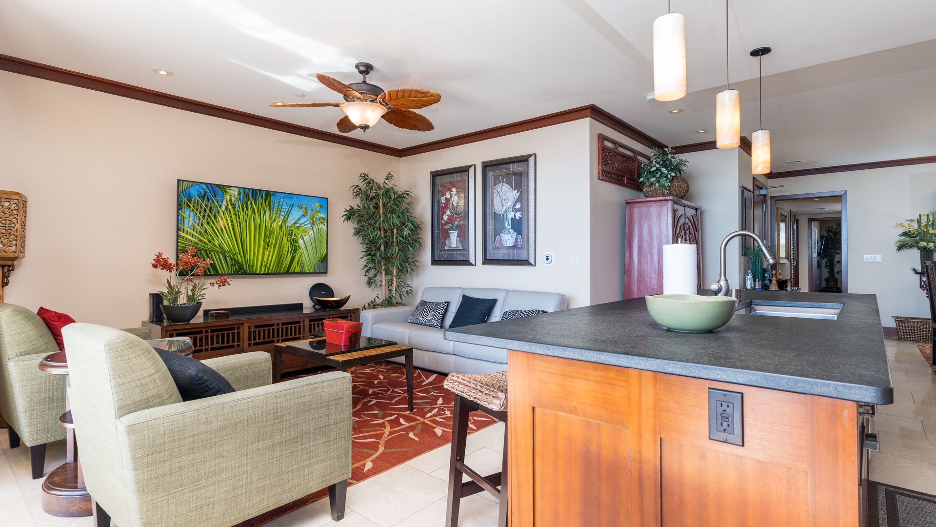 Kapolei Vacation Rentals, Ko Olina Beach Villas O905 - Curl up by the TV and breathe in ocean breezes.